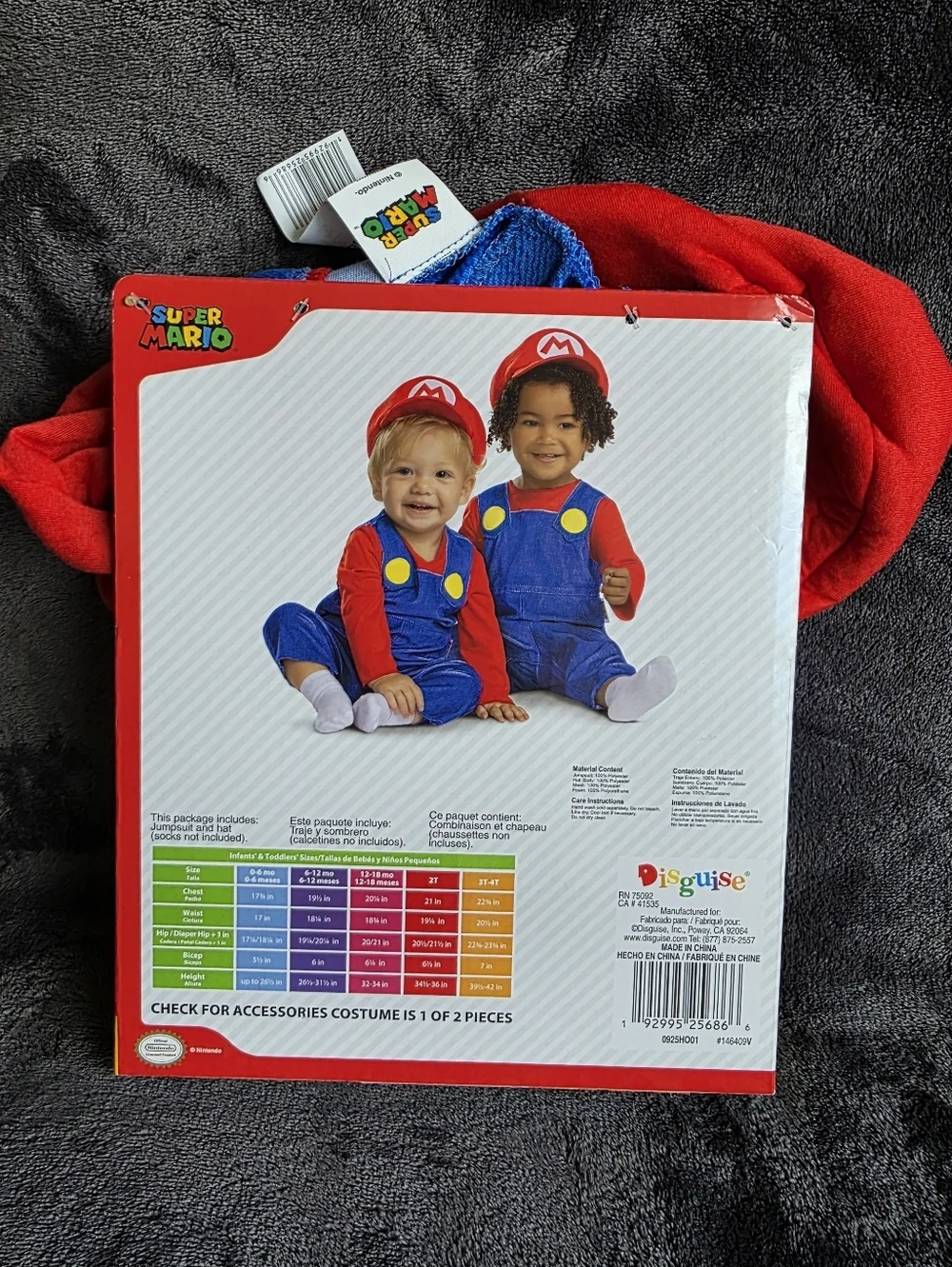 New Nintendo Super Mario Brother Halloween Costume /outfit for Baby / Toddler